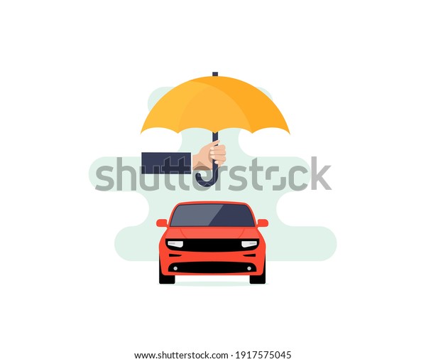 Car insurance vector
logo concept protect icon. Car insurance policy umbrella cover care
illustration