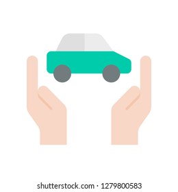 Car insurance vector, insurance related flat design icon