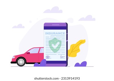 Car insurance, Car warranty service concept. Vector illustration.