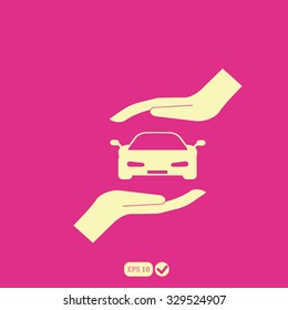 Car Insurance web icon. vector design