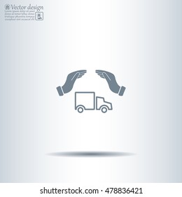 Car Insurance web icon. vector design