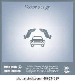 Car Insurance web icon. vector design