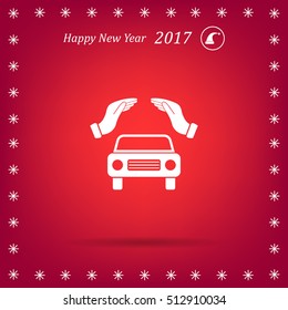 Car Insurance web icon. vector design