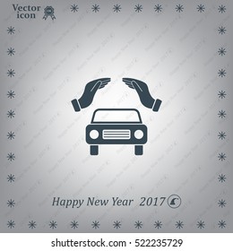 Car Insurance web icon. vector design