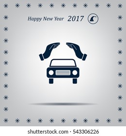 Car Insurance web icon. vector design