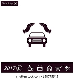 Car Insurance web icon. vector design