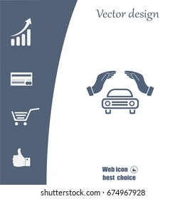 Car Insurance web icon. vector design