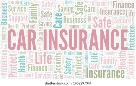 Car Insurance word cloud vector made with text only