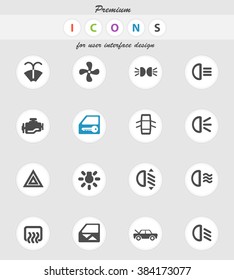 car interface color icon for web sites