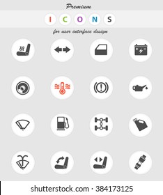 car interface color icon for web sites