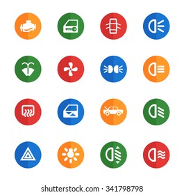 car interface  flat icons for media