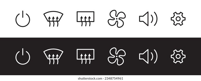 Car interface icons set. Car function icons. Vector scalable graphics