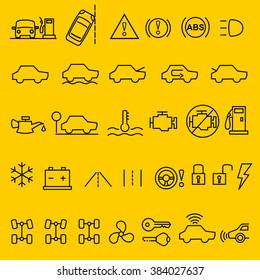 Car interface icons vector.