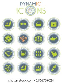 La interfaz del automóvil es simplemente un símbolo en el fondo blanco con líneas dinámicas para animación para iconos web e interfaz de usuario