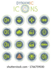 Car interface simply symbol on white background with dynamic lines for animation for web icons and user interface