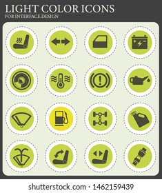 Car interface web icons for user interface design