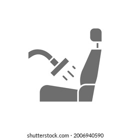Car interior cleaning grey icon. Isolated on white background