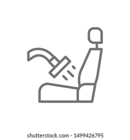 Car interior cleaning line icon. Isolated on white background