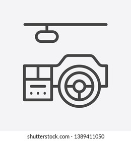Car Interior Detailing Outline Simple Vector Icon On Grey Background