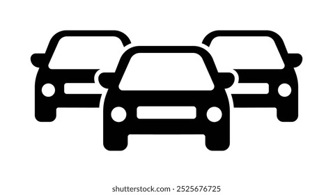 inventário de carro ou congestionamento de tráfego pesado ícone vetor gráfico design isolado branco fundo