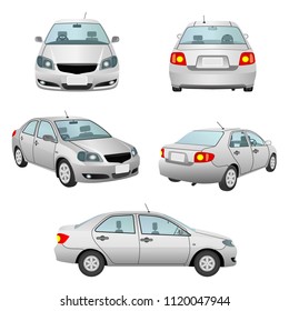 Car isolate on the white background. Ready to apply to your design. Vector illustration.