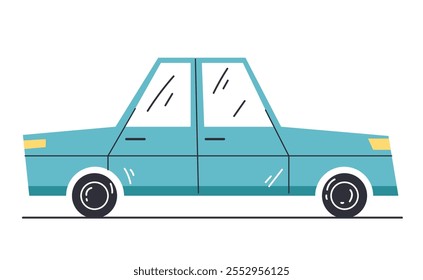 Concepto aislado del coche. Vector Diseño gráfico plano aislado ilustración