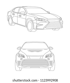 Car isolated illustration icon,Vector line, Transport icon, Auto icon, Sport car, Modern auto, Transportation concept, Line vector, Rent car