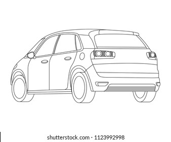 Car isolated illustration icon,Vector line, Transport icon, Auto icon, Sport car, Modern auto, Transportation concept, Line vector, Rent car