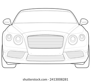 Car isolated illustration, vector line art, transport vector, sports car, modern car, car concept, line vector.
