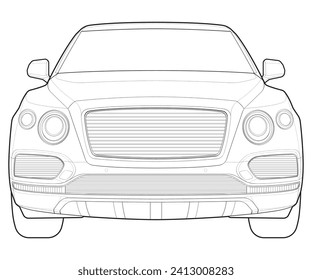 Car isolated illustration, vector line art, transport vector, sports car, modern car, car concept, line vector.
