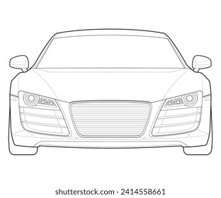 Car isolated illustration, vector line art, transport vector, sports car, modern car, car concept, line vector.
