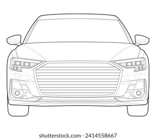 Car isolated illustration, vector line art, transport vector, sports car, modern car, car concept, line vector.
