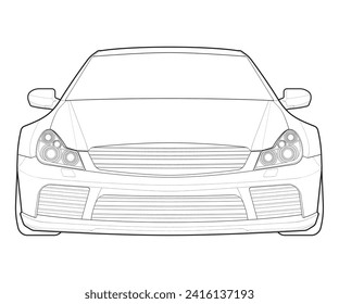 Car isolated illustration, vector line art, transport vector, sports car, modern car, car concept, line vector.

