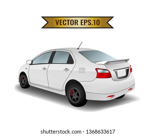 The car isolated on the background. Ready to apply to your design. Vector illustration.