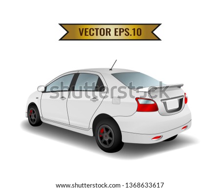 The car isolated on the background. Ready to apply to your design. Vector illustration.