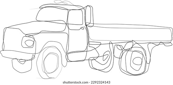 car isolated on white. one line art. one continues hand-drawn car sketch of a pencil	
