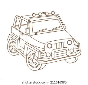 car isolated on white (vector illustration)