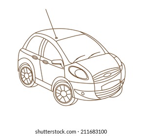 car isolated on white (vector illustration)