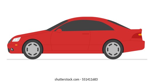 Car isolated vector illustration. Automobile in white background.