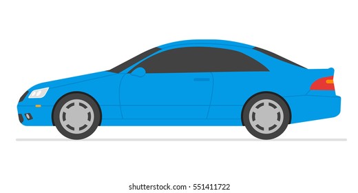 Car isolated vector illustration. Automobile in white background.