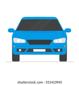 Car isolated vector illustration. Automobile in white background.