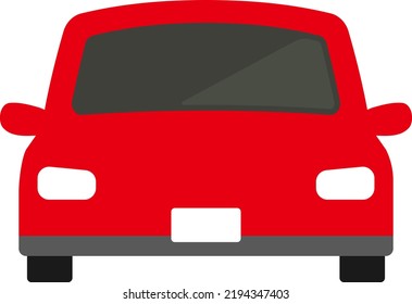 Car isolated vector illustration from front view.