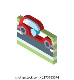 Car isometric left top view 3D icon