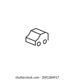 car isometric line icon, editable stroke icon