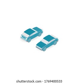 objeto vectorial isométrico del automóvil