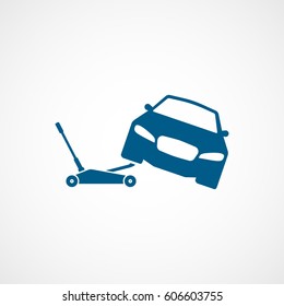 Car Jack Blue Flat Icon On White Background