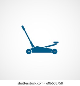 Car Jack Blue Flat Icon On White Background