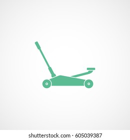 Car Jack Green Flat Icon On White Background