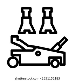 Car jack icon line style transparemt