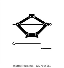 Car Jack Icon, Mechanical Jack Icon Vector Art Illustration